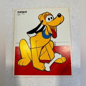 COPY - Vintage Toy Playskool Walt Disney Pluto Wooden Puzzle - 7 Pieces